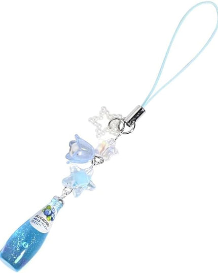 LIANXUE Crystal Bead Water Bottle Charm Pendant Keychain Star Flower Beaded Phone Lanyard Lightweight Backpack Pendant Keyring