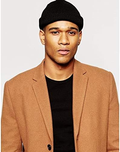 50% Wool Warm Cuffed Swag Knit Short Fisherman Beanie for Men Women Winter Hats Trawler Skull Cap