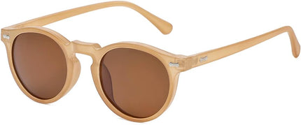 Gleyemor Vintage Polarized Sunglasses for Men Round Sunglasses UV400 Protection Retro Hand-crafted Acetate Frame