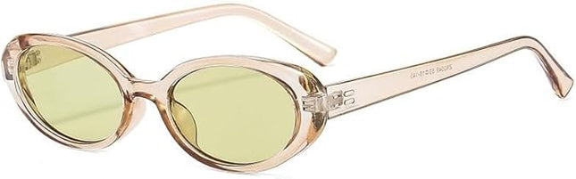90s Sunglasses for Women Men Retro Small Oval Sunglasses