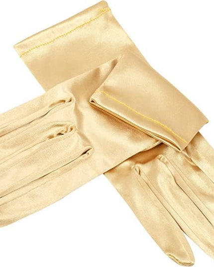 Sahabowi Satin Gloves Formal Bridal Banquet Party Wedding Opera Solid Colorful Mitten For Women