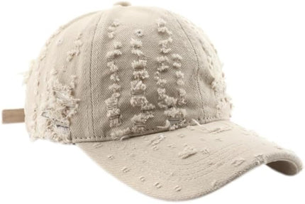 Vintage Washed Distressed Baseball Cap - Adjustable Unisex Solid Color Retro Hat for Outdoor & Casual Wear
