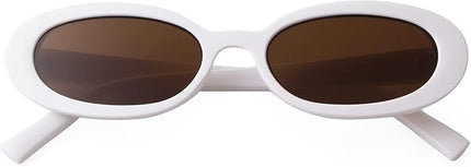 90s Sunglasses for Women Men Retro Small Oval Sunglasses