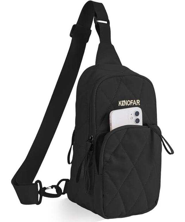 Womenquilted Puffer Crossbody Bag, Fanny Packs for Travel Hiking Lightweight Sling Backpack,Both Daily Commuting and Travel