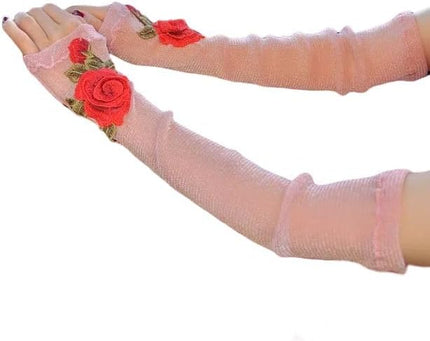 Specell Embroidered Flowers Lace Fingerless Gloves - for Bridal Wedding Cocktail Tea Party Evening Prom Costumes Cosplay