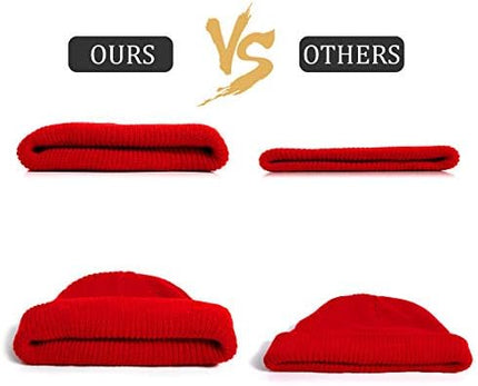 SATINIOR Trawler Beanie Watch Hat Roll-up Edge Skullcap Fisherman Beanie for Women Men