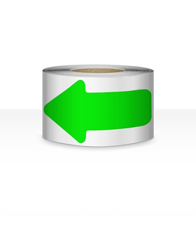 Arrow Floor Sticker Tape 2"×4" Arrow Floor Marking Sticker Sign 200 PCS Arrow Decal Tape Green