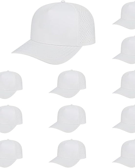 Cap America i8540 Premium Water-Resistant Perforated Medium Profile 5-Panel Cap w/UV Guard & Adjustable Snapback