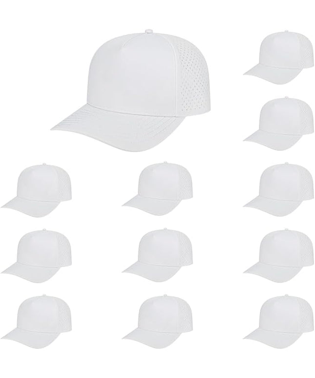 Cap America i8540 Premium Water-Resistant Perforated Medium Profile 5-Panel Cap w/UV Guard & Adjustable Snapback