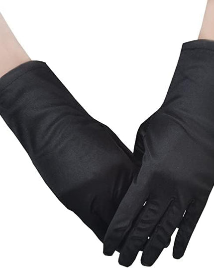 Sahabowi Satin Gloves Formal Bridal Banquet Party Wedding Opera Solid Colorful Mitten For Women