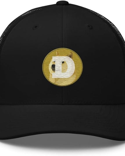 Dogecoin Crypto Embroidered Logo Trucker Cap