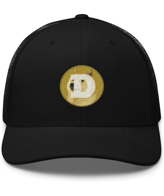 Dogecoin Crypto Embroidered Logo Trucker Cap
