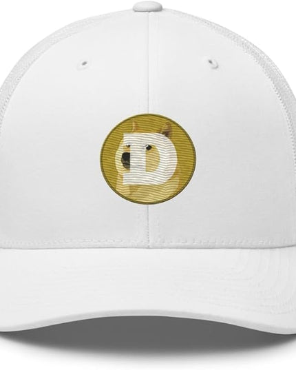 Dogecoin Crypto Embroidered Logo Trucker Cap