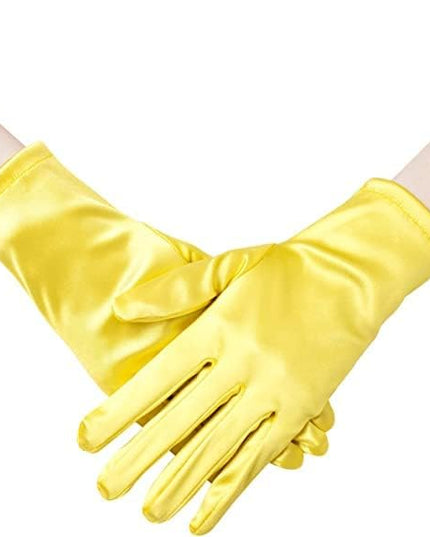 Sahabowi Satin Gloves Formal Bridal Banquet Party Wedding Opera Solid Colorful Mitten For Women