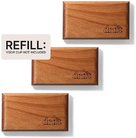 Drift Car Air Freshener - The Original Wood Air Freshener - Car Odor Eliminator - Long Lasting Scent - Metal Clip - Essential Oils - Clean Ingredients - Open Air Scent 3 Pack Refill - NO CLIP INCLUDED