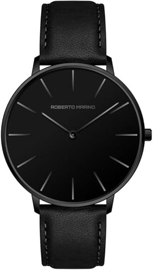 Roberto Marino RM1423 Men’s Luxury Watch – Japanese Quartz, Leather Strap, White Dial, 3 ATM Water Resistant