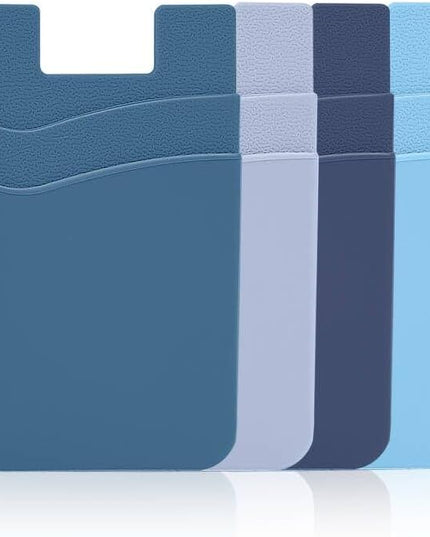 Senose Card Holder for Phone Case,Dual Pocket Silicone Phone Wallet, Stick On Compatible for iPhone, Samsung & Most of Cellphones
