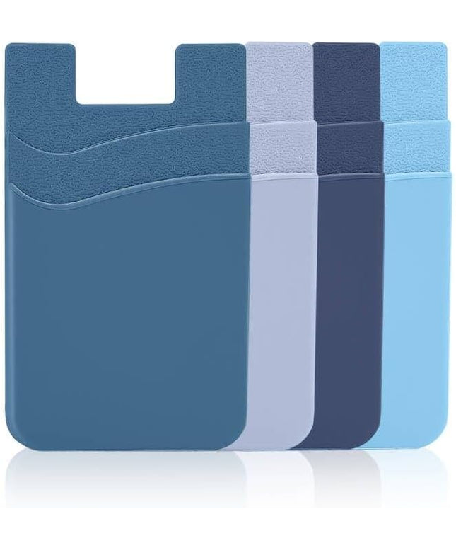 Senose Card Holder for Phone Case,Dual Pocket Silicone Phone Wallet, Stick On Compatible for iPhone, Samsung & Most of Cellphones
