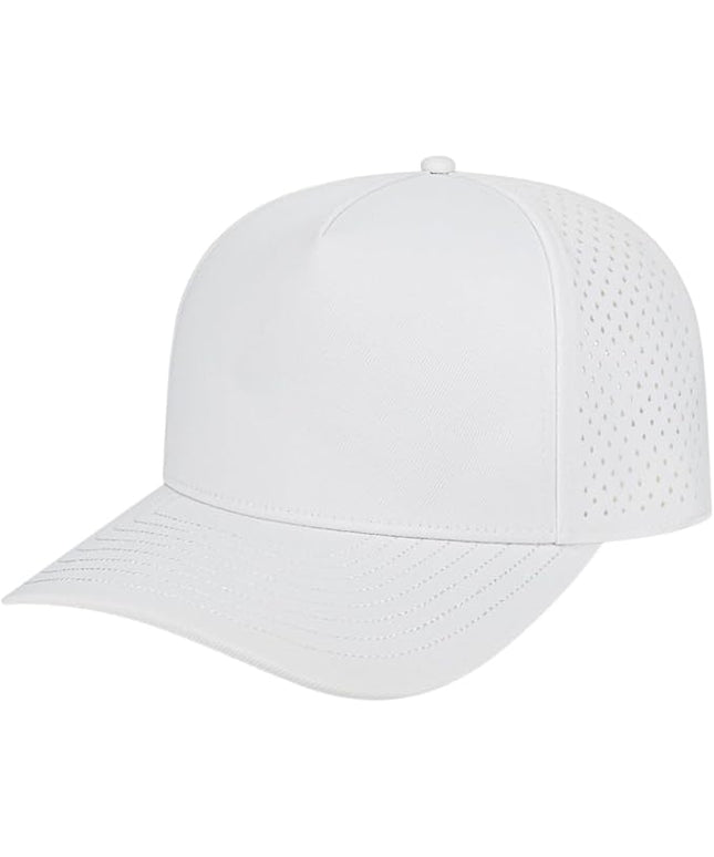 Cap America i8540 Premium Water-Resistant Perforated Medium Profile 5-Panel Cap w/UV Guard & Adjustable Snapback
