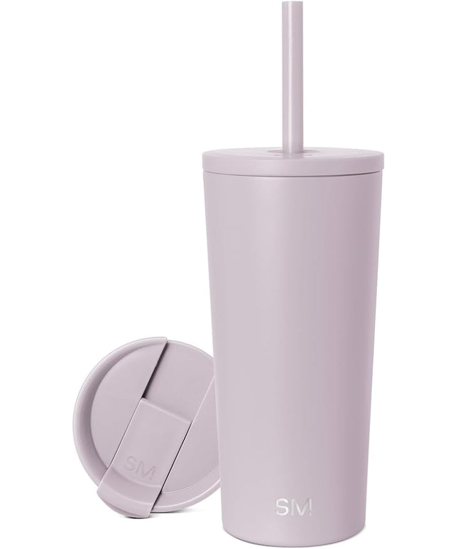 Simple Modern Insulated Tumbler with Lid and Straw | Iced Coffee Cup Reusable Stainless Steel Water Bottle Travel Mug | Gifts for Women Men Her Him | Classic Collection | 20oz | Lavender Mist