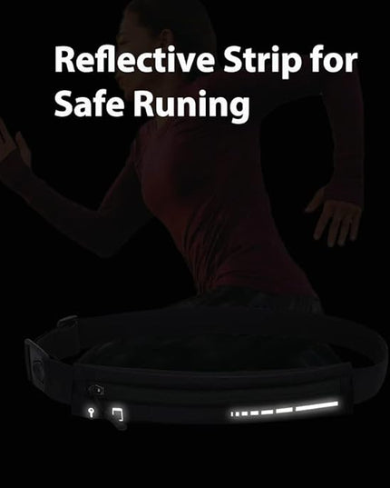 AIKENDO Slim Running Belt for Women Men,Runners Fanny Pack Phone Holder,Running Pouch Waist bag for Workout Jogging,Money Belt Running Gear Accessories