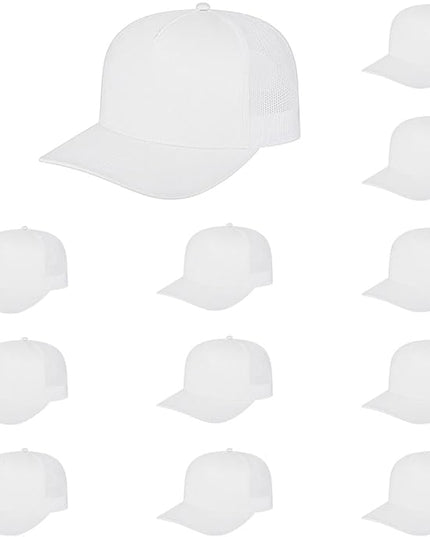 Cap America i3039 Classic 5 Panel Mid Profile Structured Trucker Mesh Back Cap w/ & Adjustable Snapback