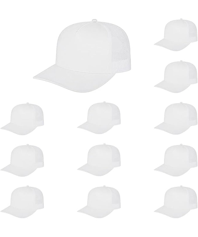 Cap America i3039 Classic 5 Panel Mid Profile Structured Trucker Mesh Back Cap w/ & Adjustable Snapback