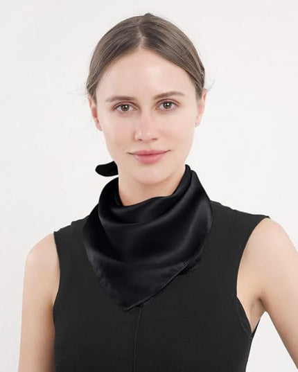 ANDANTINO 100% Mulberry Silk Scarf -21” Lightweight Square Neckerchief – Breathable Digital Printed Scarves with Gift Packed