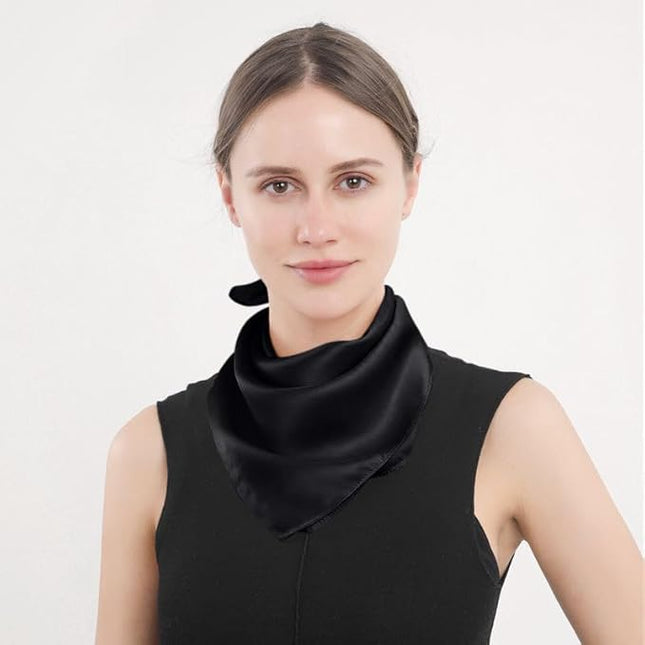 ANDANTINO 100% Mulberry Silk Scarf -21” Lightweight Square Neckerchief – Breathable Digital Printed Scarves with Gift Packed