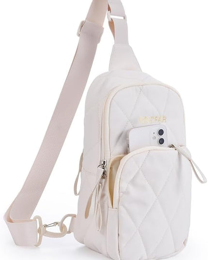 Womenquilted Puffer Crossbody Bag, Fanny Packs for Travel Hiking Lightweight Sling Backpack,Both Daily Commuting and Travel