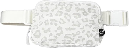 C.C Belt Bag for Women – Quilted Fanny Pack Crossbody Waist Bag with Adjustable Strap, Fashion Gift Idea (Leopard Pattern - white)