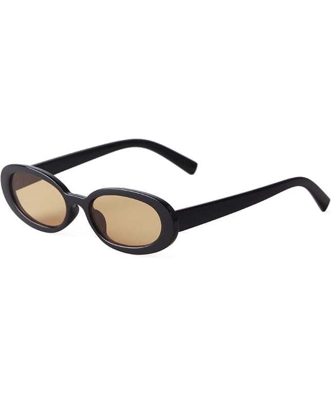 90s Sunglasses for Women Men Retro Small Oval Sunglasses