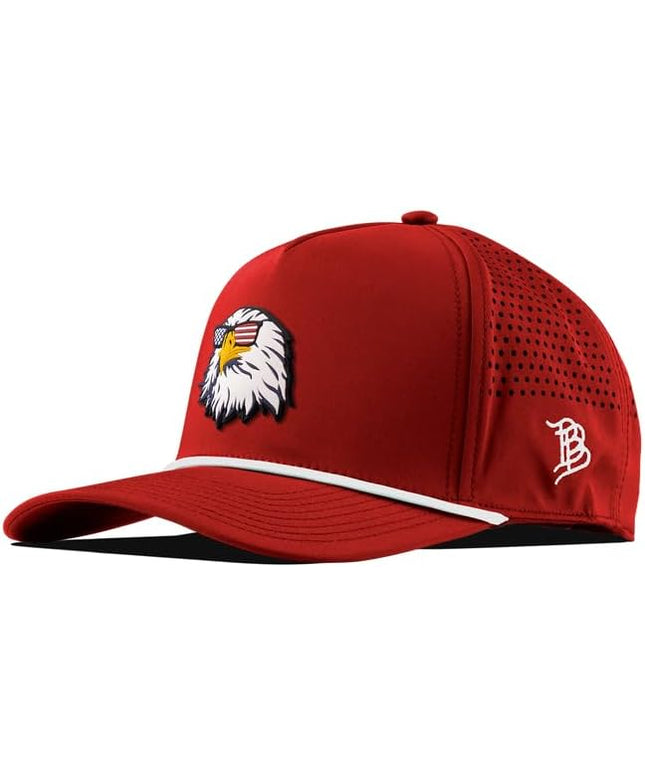 Branded Bills Party Eagle PVC Curved 5 Panel Rope Hat, Fits 7-7 7/8, Adjustable Snapback | Lightweight, Comfort Stretch