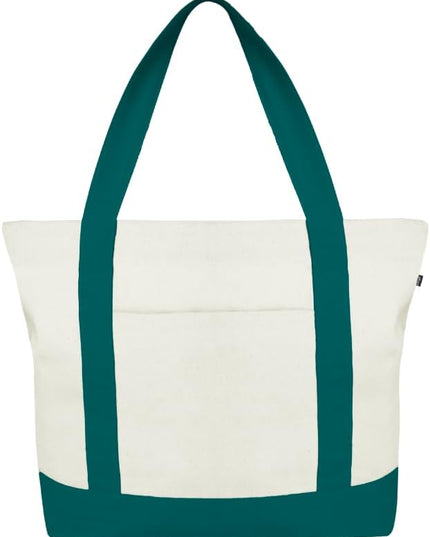 Eco Right Canvas Tote Bag for Women with Zip & Inner Pocket, 100% Organic Cotton Tote Bags for Men, Shopping, Beach