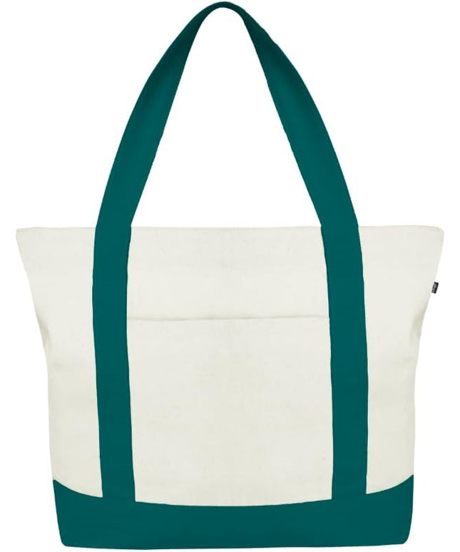 Eco Right Canvas Tote Bag for Women with Zip & Inner Pocket, 100% Organic Cotton Tote Bags for Men, Shopping, Beach