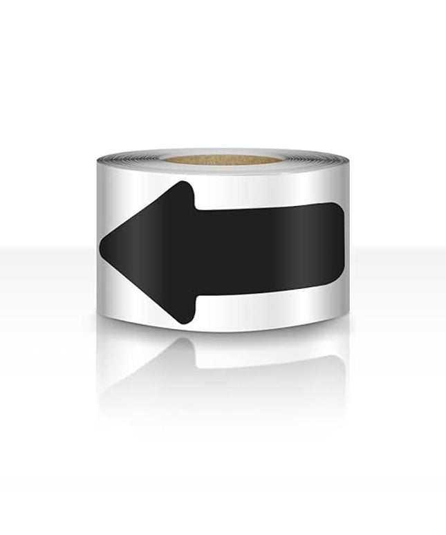 EVQ Arrow Floor Sticker Tape 3"×6" Arrow Floor Marking Sticker Sign 200 PCS Arrow Decal Tape Black
