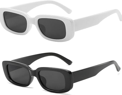 Dollger Rectangle Sunglasses for Women Men Trendy Retro Fashion Sunglasses UV 400 Protection Square Fram