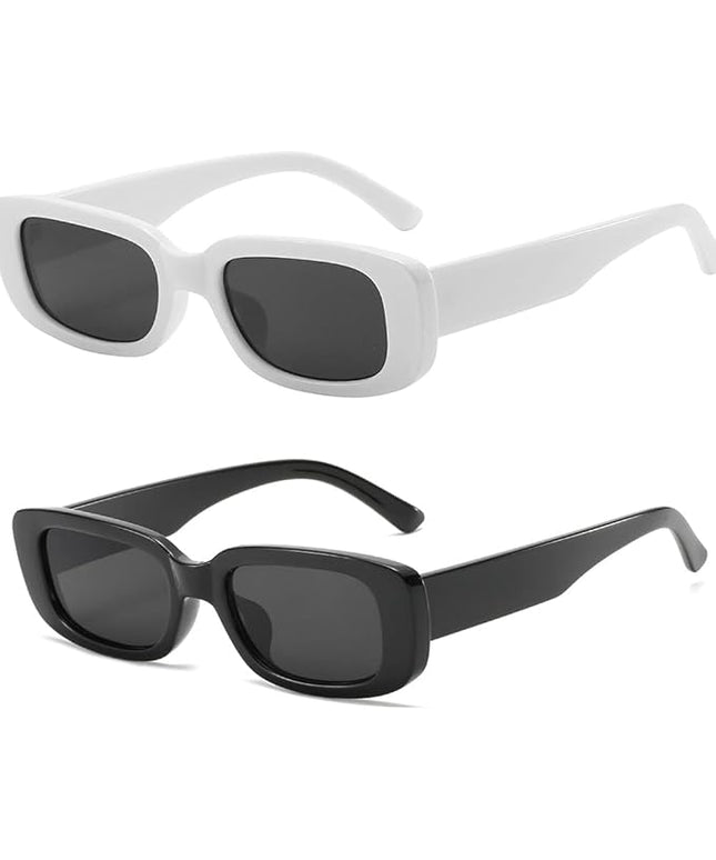 Dollger Rectangle Sunglasses for Women Men Trendy Retro Fashion Sunglasses UV 400 Protection Square Fram