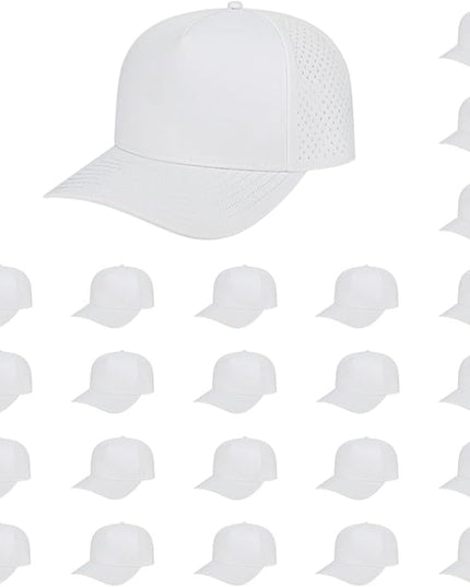 Cap America i8540 Premium Water-Resistant Perforated Medium Profile 5-Panel Cap w/UV Guard & Adjustable Snapback