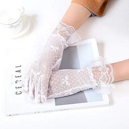 Sahabowi Satin Gloves Formal Bridal Banquet Party Wedding Opera Solid Colorful Mitten For Women