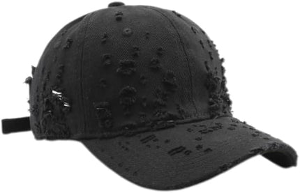 Vintage Washed Distressed Baseball Cap - Adjustable Unisex Solid Color Retro Hat for Outdoor & Casual Wear