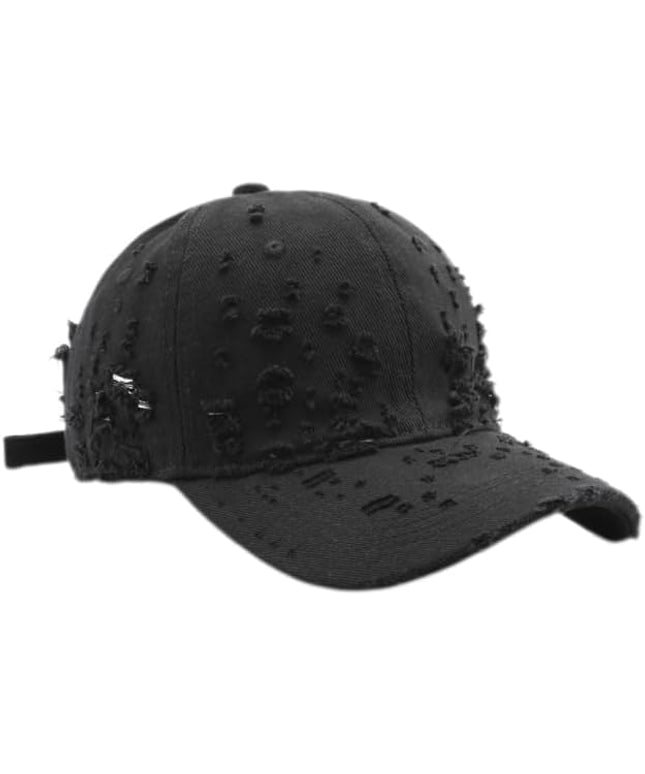 Vintage Washed Distressed Baseball Cap - Adjustable Unisex Solid Color Retro Hat for Outdoor & Casual Wear