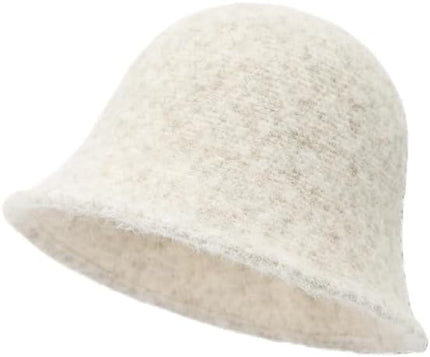 Winter Plush Fuzzy Polyester Bucket Hat Fisherman Hats for Women Men Bucket hat