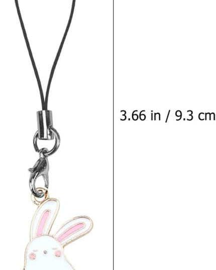 Kisangel 4Pcs Rabbit Phone Charms Key Pendants Set for Cell Phones, Removable Cute Hanging Decor Accessories, Random Style for Smartphone Decoration and Camera Charm