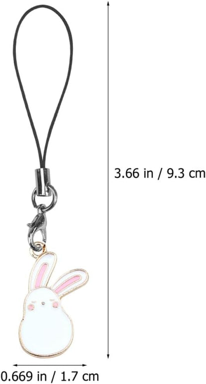 Kisangel 4Pcs Rabbit Phone Charms Key Pendants Set for Cell Phones, Removable Cute Hanging Decor Accessories, Random Style for Smartphone Decoration and Camera Charm