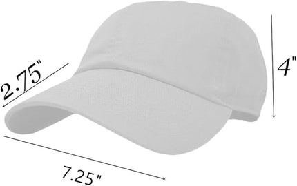 Glory Max 100% Cotton Baseball Cap Classic Plain Low Profile Golf Dad Hat Buckle Adjustable
