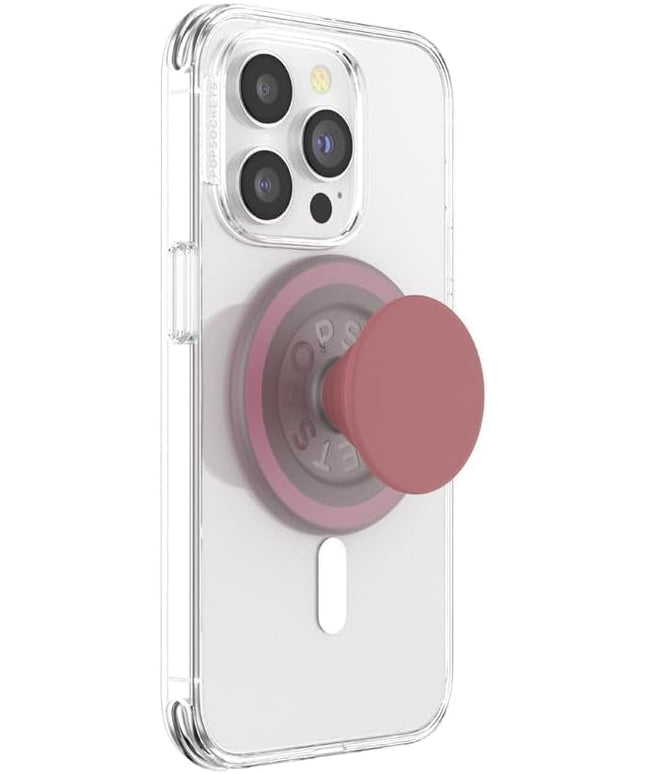 PopSockets Phone Grip for MagSafe with Kickstand, Magnetic Stand, Swappable Top, Secure Hold for iPhone MagSafe Cases, Phone & Tablet Grip, Cute PopSockets - Clay