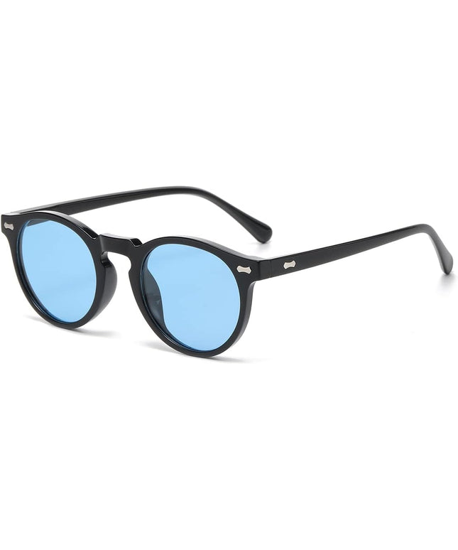 Gleyemor Vintage Polarized Sunglasses for Men Round Sunglasses UV400 Protection Retro Hand-crafted Acetate Frame