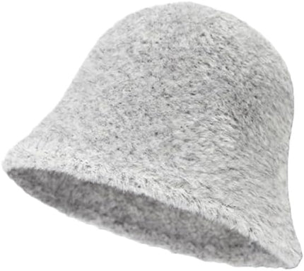 Winter Plush Fuzzy Polyester Bucket Hat Fisherman Hats for Women Men Bucket hat