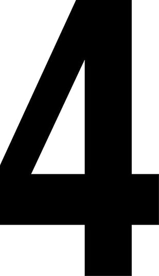 Mighty Line 4 Number Die Cut Location Markers, Large Decal Stickers for Pallet and Machinery Marking, Heavy-Duty, Peel and Stick Adhesive, Industrial Quality, 6"x10", Pack of 10, White